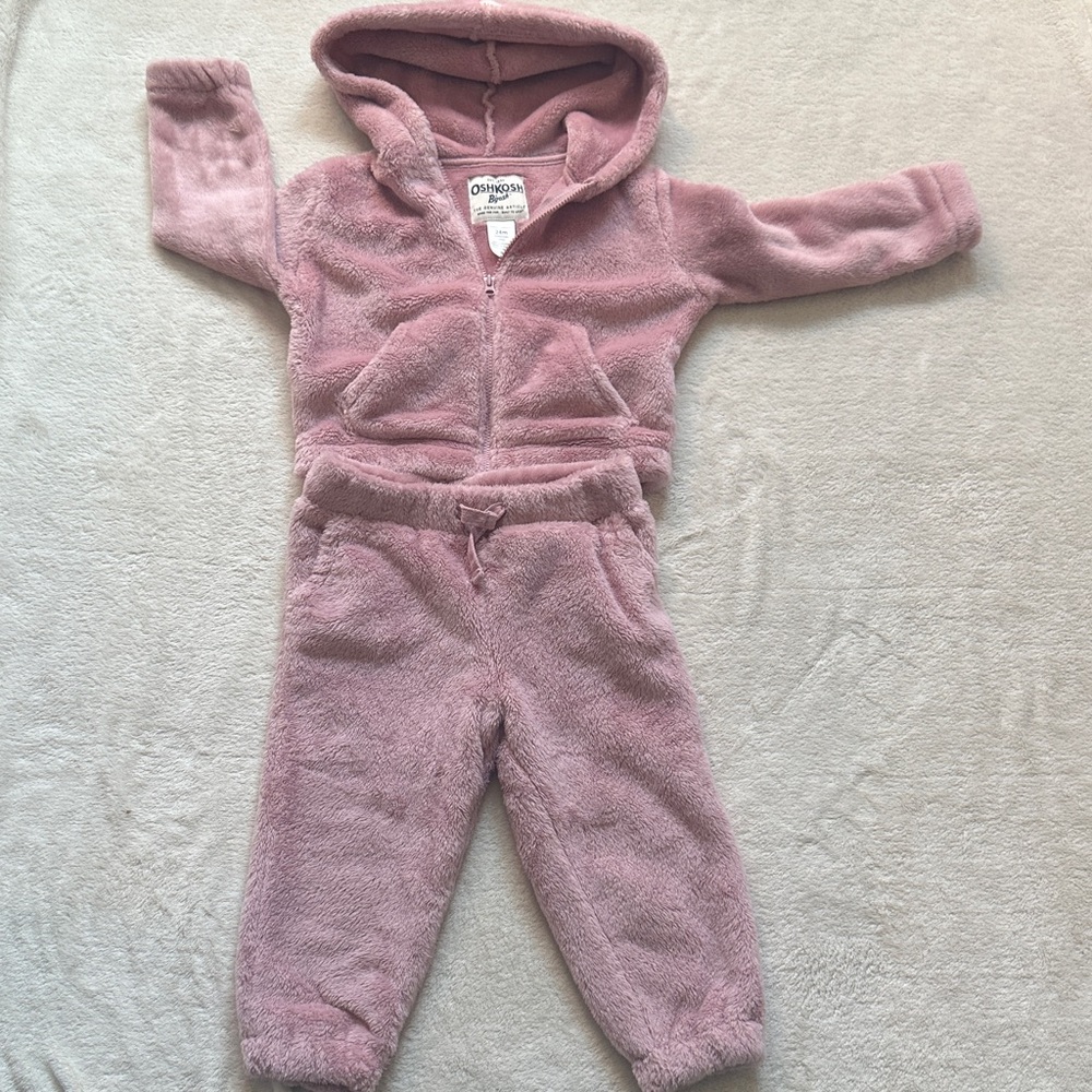 OshKosh B'gosh Pink Fuzzy Kids Matching Set